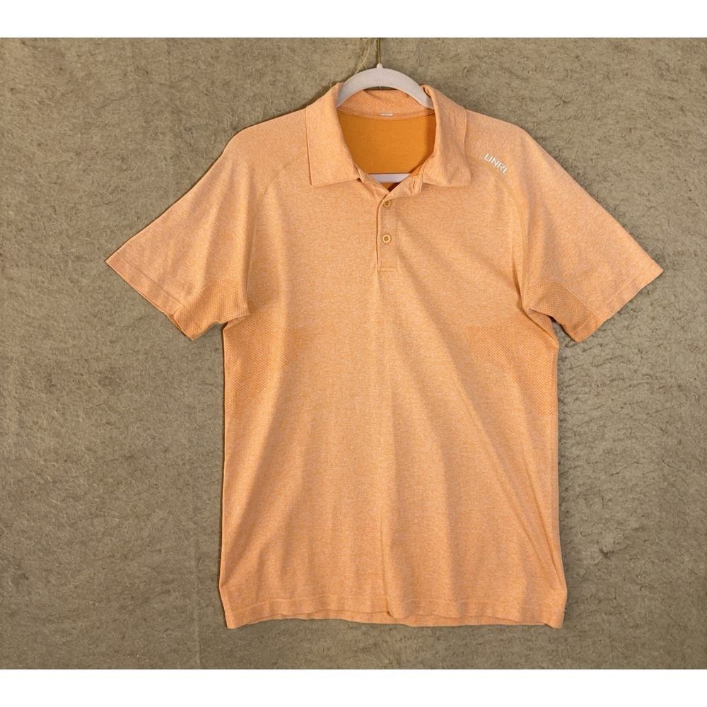 UNRL Pinseeker Polo Shirt Mens Sz M‎ Peach Orange Vented Stretch Performance